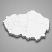 3d isométrico mapa do olancho é uma província do Honduras vetor