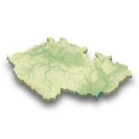 3d isométrico alívio mapa do tcheco república vetor