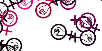 fundo vector rosa claro com símbolos de mulher