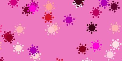 fundo de vetor rosa claro com símbolos de vírus