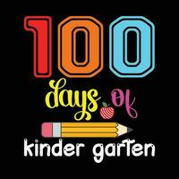 100 dias do Jardim da infância, costas para escola vetor