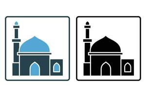 mesquita ícone. ícone relacionado para religião, prédio. sólido ícone estilo Projeto. simples vetor Projeto editável