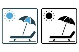 espreguiçadeira ícone. ícone relacionado para mar, verão. contém ícones praia, sol, cadeira, relaxamento. sólido ícone estilo Projeto. simples vetor Projeto editável
