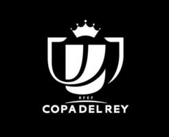 copa del rey Espanha logotipo com nome branco símbolo abstrato Projeto vetor ilustração com Preto fundo