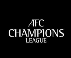 afc campeões liga logotipo nome branco símbolo futebol ásia abstrato Projeto vetor ilustração com Preto fundo