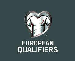 europeu eliminatórias logotipo com nome símbolo abstrato Projeto vetor ilustração com cinzento fundo