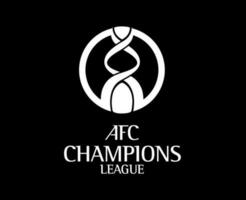 afc campeões liga logotipo símbolo com nome branco futebol ásia abstrato Projeto vetor ilustração com Preto fundo