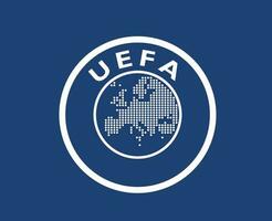 uefa Europa logotipo branco símbolo abstrato Projeto vetor ilustração com azul fundo