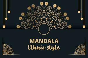 fundo de mandala de luxo com padrão árabe dourado estilo oriental islâmico. mandala decorativa do estilo ramadan. mandala para impressão, cartaz, capa, folheto, panfleto, banner vetor