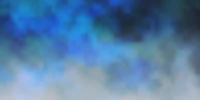 modelo de vetor azul escuro com ilustração de nuvens do céu em estilo abstrato com nuvens gradientes. belo layout para uidesign