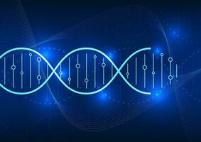 médico tecnologia fundo exibindo dna, simbolizando moderno remédio avanços e inovação vetor