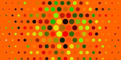 textura de vetor amarelo verde claro com discos ilustração abstrata moderna com padrão de formas de círculo colorido para sites