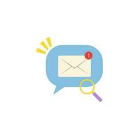 mensagem ícone. o email ícone com notificação vetor