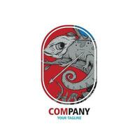 Projeto logotipo camaleão vetor ilustração