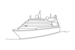 contínuo 1 linha desenhando oceano viagem transporte conceito. solteiro linha desenhar Projeto vetor gráfico ilustração.