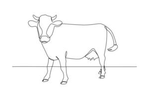 solteiro 1 linha desenhando mamífero animal conceito. contínuo linha desenhar Projeto gráfico vetor ilustração.