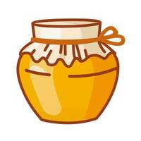 vetor frascos do mel. uma jarra do líquido querida é isolado em uma branco fundo.