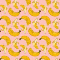 à moda desatado fundo com bananas. desatado vetor padronizar para têxteis e fruta fundos