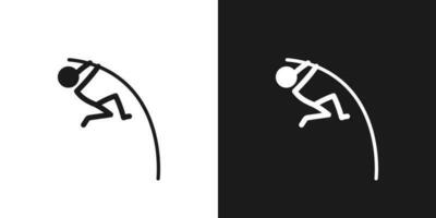 pólo cofre ícone pictograma vetor Projeto. bastão figura homem pólo pulando atleta vetor ícone placa símbolo pictograma