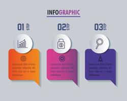 modelo de infográfico com conceito de ícones de negócios vetor