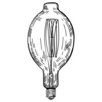 mão desenhado luz lâmpada dentro vintage gravado estilo. elétrico luminária esboço. vetor