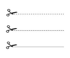 tesouras com cortar linhas vetor isolado em branco fundo