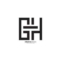 moderno único carta g t h negativo espaço linha arte monograma logotipo. g logotipo. t logotipo. h logotipo vetor