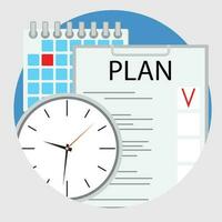 planejamento e organização do Tempo plano ícone vetor
