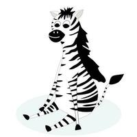 zebra personagem desenho animado. personagem selvagem mamífero, africano listra zebra. vetor ilustração