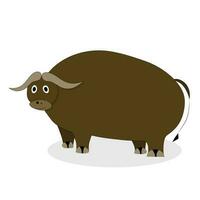 iaque touro personagem. mamífero masculino touro mascote, quadrinho ampla iaque lã, vetor ilustração