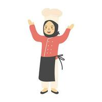 muçulmano chefe de cozinha mascote logotipo personagem vetor