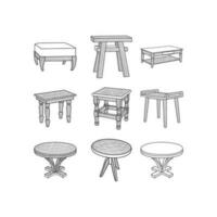 conjunto do mesa interior ícone linha ilustração coleção, com moderno vetor conceito. adequado para seu companhia