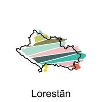 lorestan em destaque em Eu corri mapa, ilustração Projeto modelo vetor