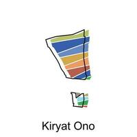 kiryat ono mapa plano ícone ilustração, vetor mapa do Israel com nomeado governança e viagem ícones modelo