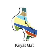 kiryat gat mapa plano ícone ilustração, vetor mapa do Israel com nomeado governança e viagem ícones modelo