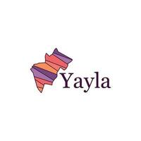 mapa do yayla é uma província do peru, yayla cidade mapa geométrico criativo Projeto vetor