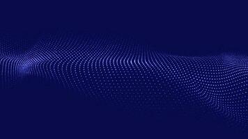 futurista azul fundo com uma dinâmico onda do partículas. grande dados. vetor ilustração.