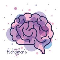 dia mundial de Alzheimer com cérebro vetor