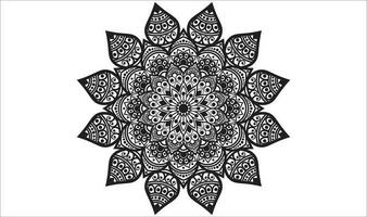 Preto e branco mandala fundo Projeto vetor