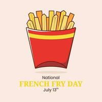 vetor gráfico do mão desenhado batatas francês fritas, adequado para nacional francês fritar dia