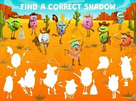 encontrar uma corrigir sombra do desenho animado Vitamina cowboys vetor