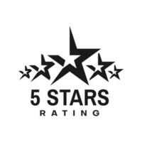 cinco Estrela avaliação, melhor prêmio ícone, serviço qualidade vetor