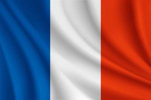 vetor francês bandeira ondulada realista