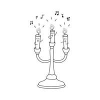 mão desenhado ilustração vetor gráfico crianças desenhando estilo engraçado três fofa velas cantando ópera dentro uma desenho animado estilo