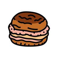 presunto pão Comida refeição cor ícone vetor ilustração