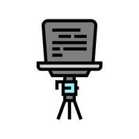 teleprompter notícia meios de comunicação cor ícone vetor ilustração