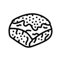 temperado pão Comida refeição linha ícone vetor ilustração
