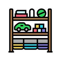 armazenamento organizador brinquedo bebê cor ícone vetor ilustração