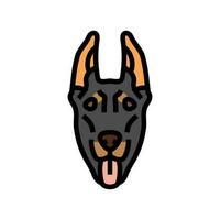 doberman pinscher cachorro cachorro animal cor ícone vetor ilustração