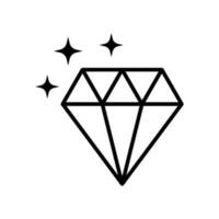 diamante ícone vetor. joalheria símbolo. brilho cristal sinal, brilhante ícone. vetor